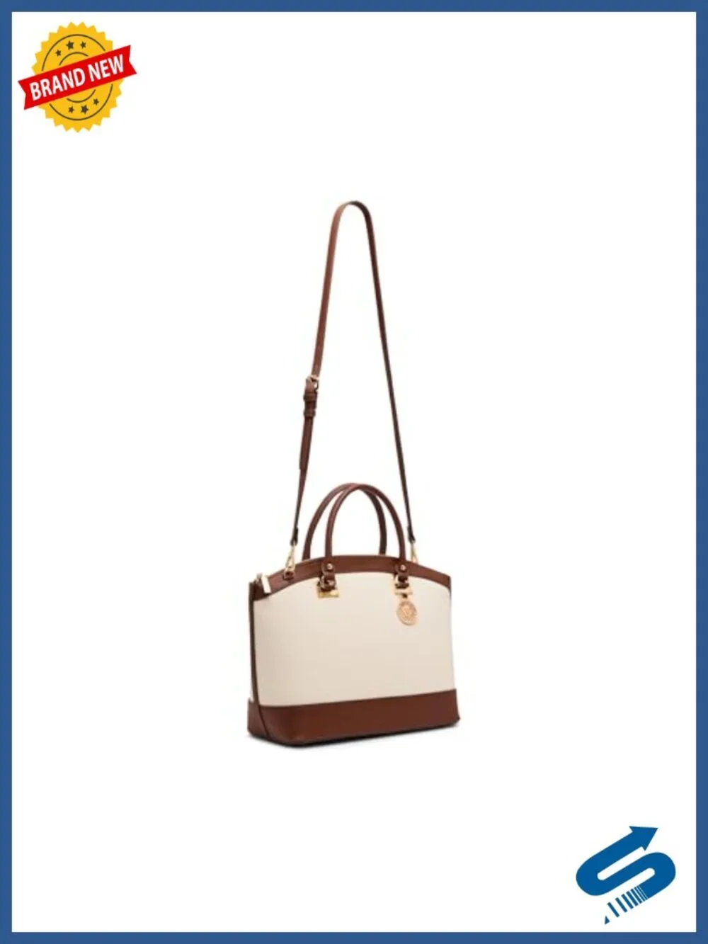 Top Handle Satchel with Convertible Strap, Polyester Lining, PVC Exterior